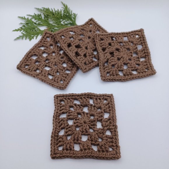 Handcrafted Cotton Coasters - Set of 4 - Picture 3 of 6